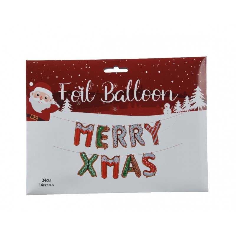 Palloncino Ghirlanda Foil Merry Xmas - Perrone Shop
