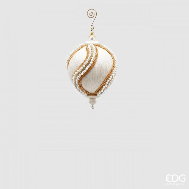 Palla per albero Silk Perle Diametro 12 Bianco Oro| EDG