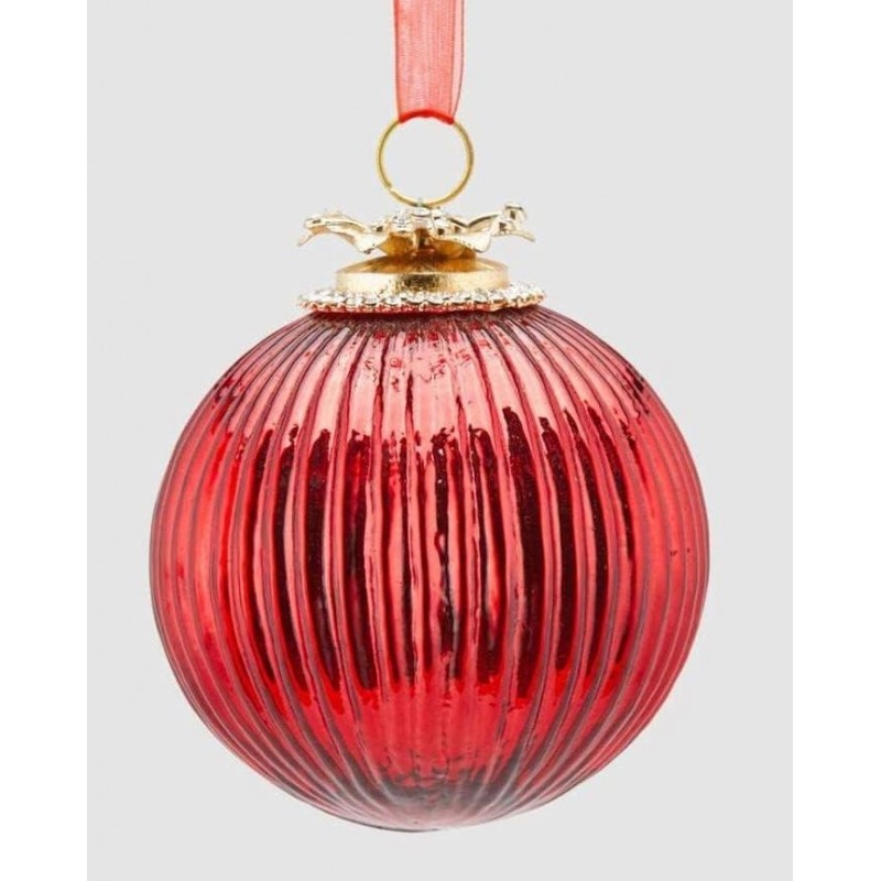 Palla vetro gioiello a righe vari colori EDG