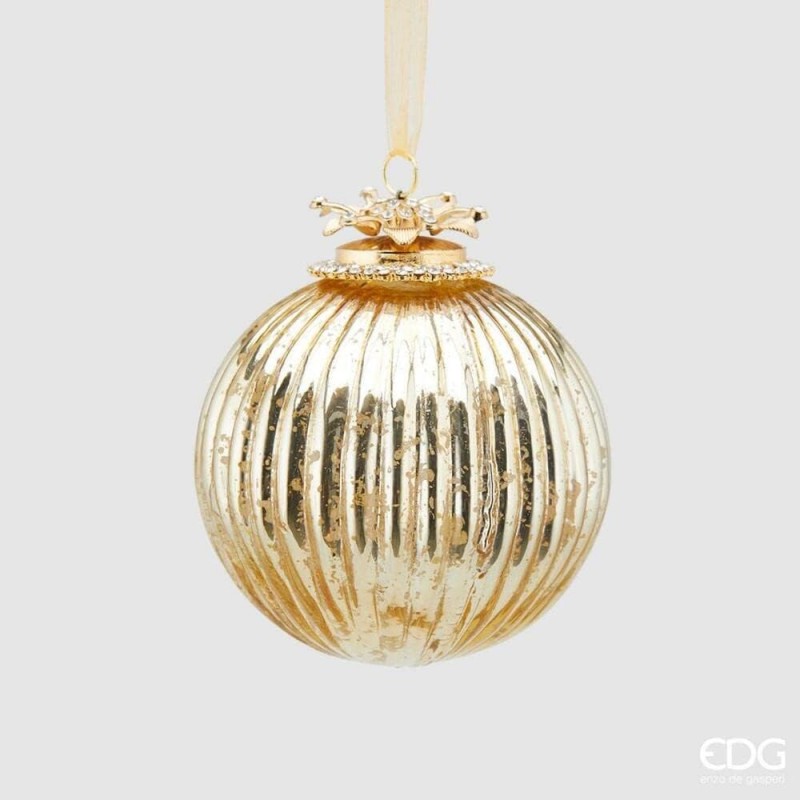 Palla vetro gioiello a righe vari colori EDG