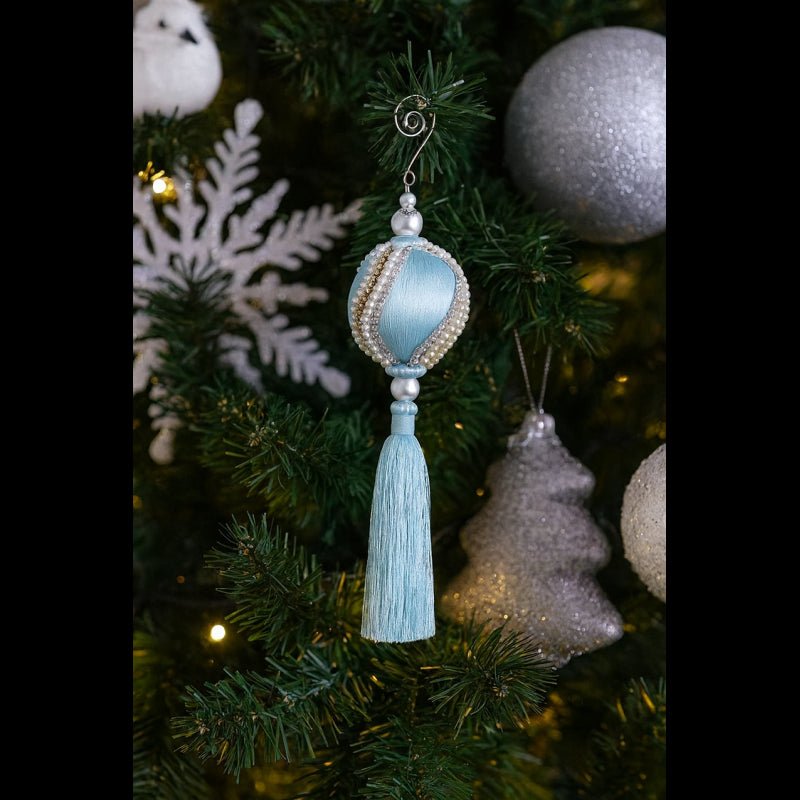 Pallina Decorativa In Nappa Con Perle H28 Diam.8| EDG - Perrone Shop