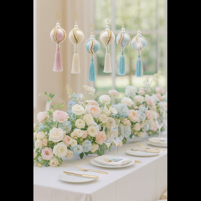 Pallina Decorativa In Nappa Con Perle H28 Diam.8| EDG - Perrone Shop