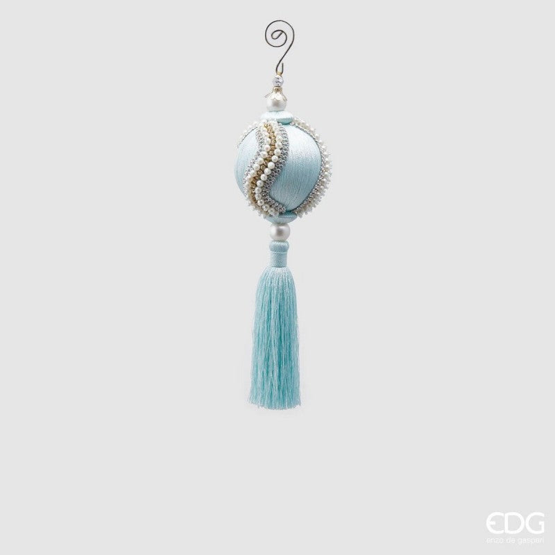 Pallina Decorativa In Nappa Con Perle H28 Diam.8| EDG