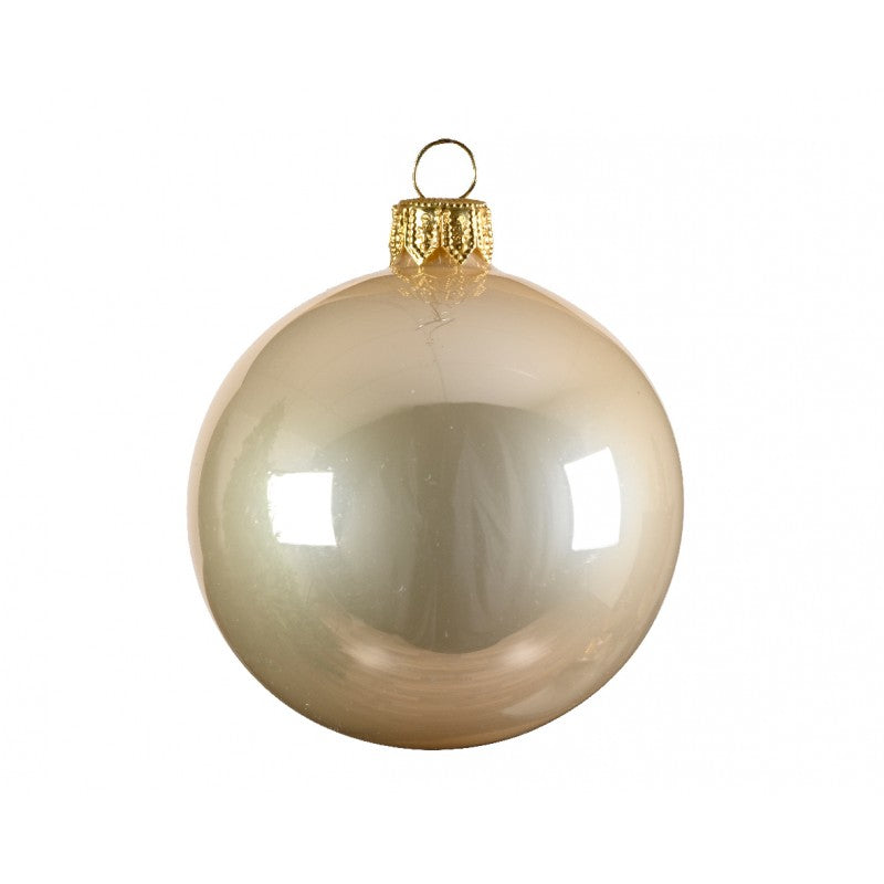 Pallina di Natale in vetro perla lucida Ø15 cm