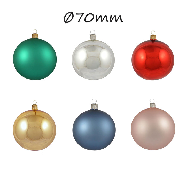 Sfere in vetro 70mm lucido/opaco 8pz