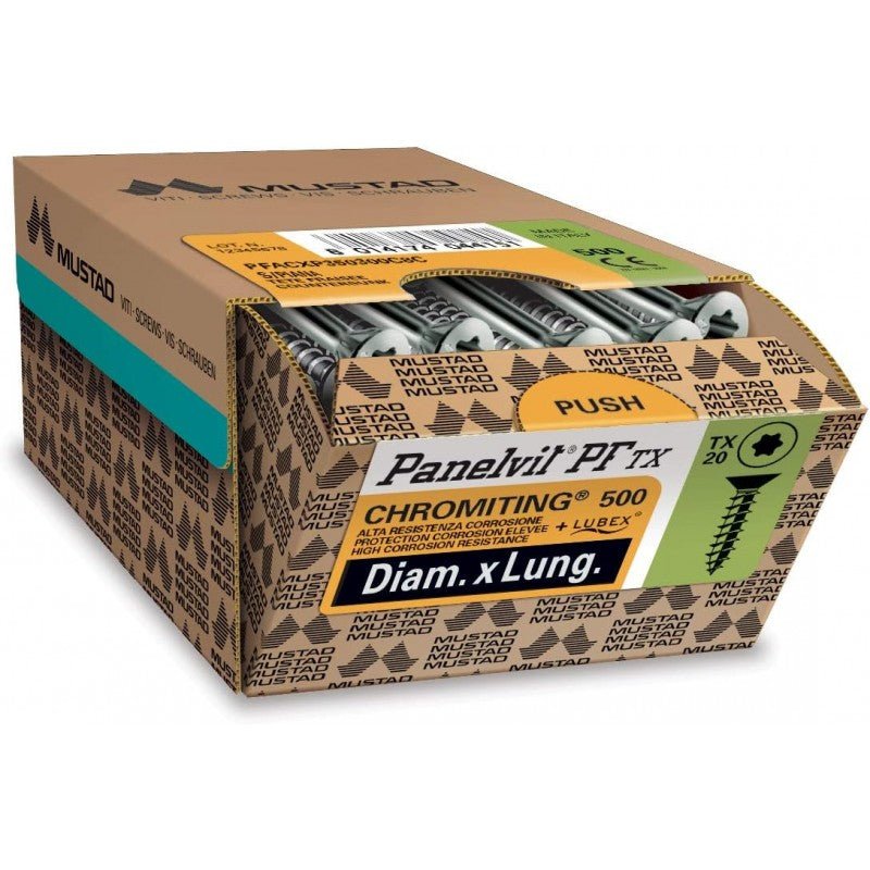 Panel - vit Parzialmente Filettata Cromata Mustad d. 3 - 3,5 mm - Perrone Shop