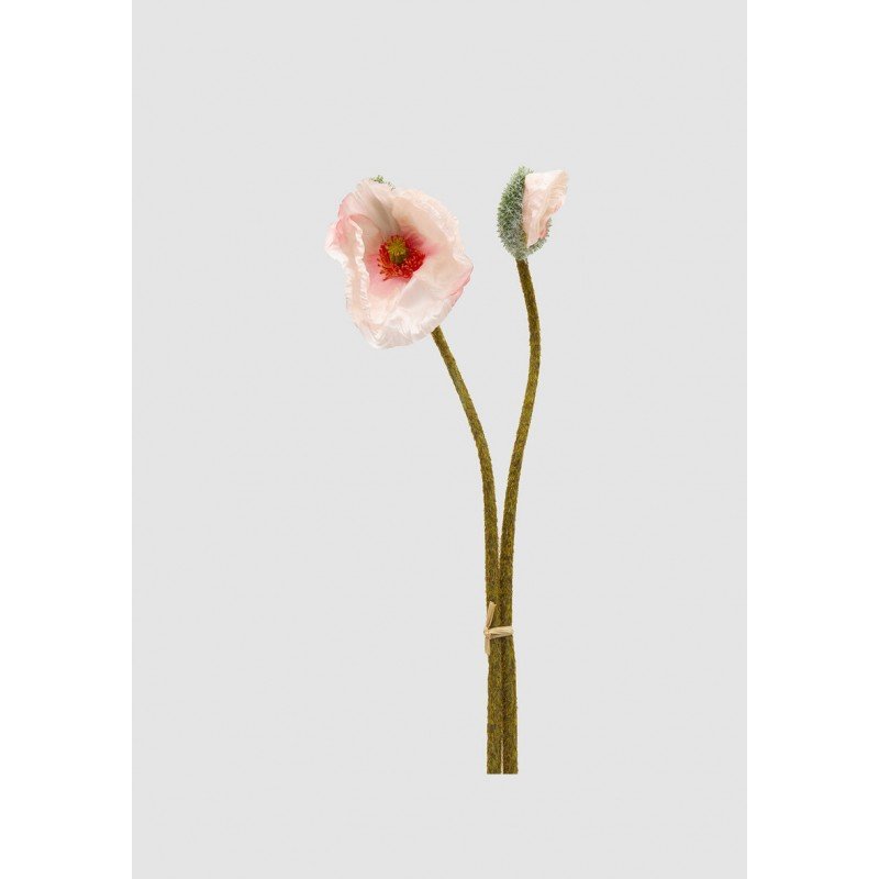 Fiore artificiale Papavero Ramo Bocciolo mazzetto 2pz H.70cm |EDG