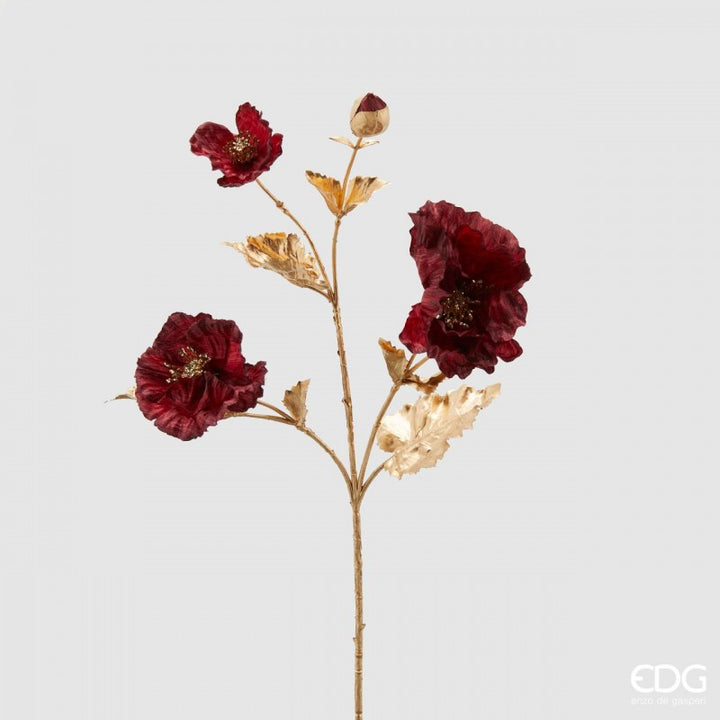 Fiore artificiale papavero borgogna 64h cm EDG