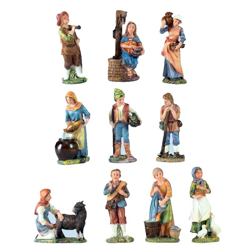 Pastore in resina cm.10 - figure assortite - per presepe