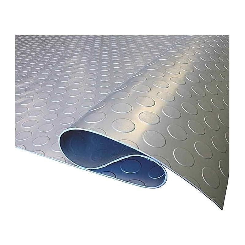 Pavimento bullonato antiscivolo in PVC grigio chiaro