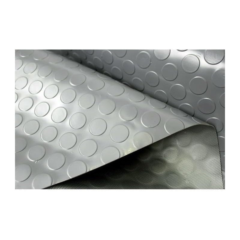 Pavimento bullonato antiscivolo in PVC grigio chiaro