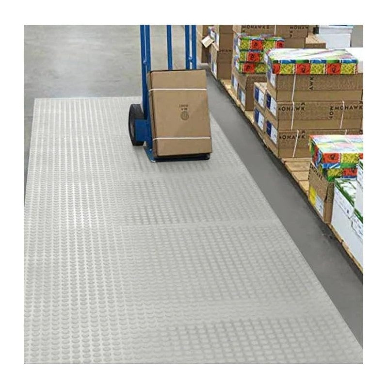 Pavimento bullonato antiscivolo in PVC grigio chiaro