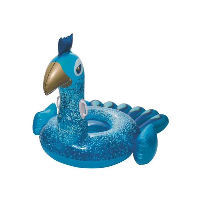 Pavone cavalcabile gigante con maniglie e portabibite