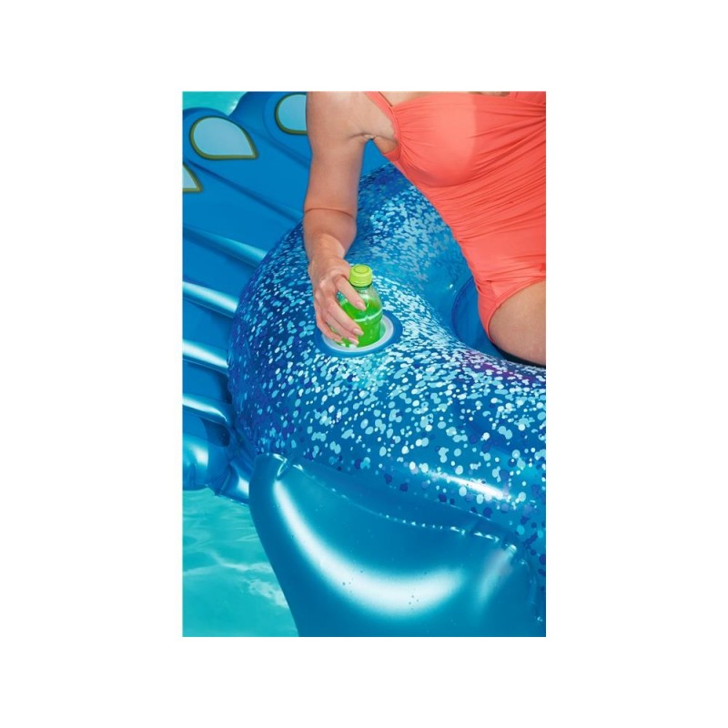 Pavone cavalcabile gigante con maniglie e portabibite