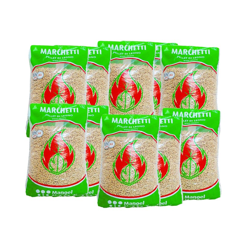 10 Sacchi Pellet Conifere EN PLUS A1 15 Kg