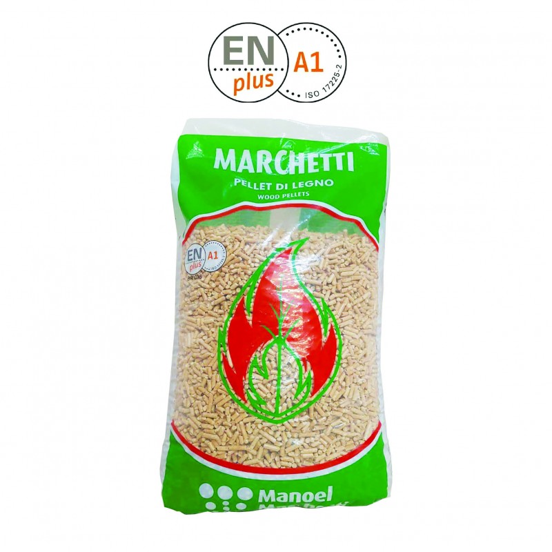 10 Sacchi Pellet Conifere EN PLUS A1 15 Kg