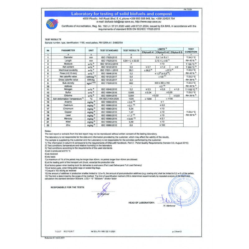 Bancale Pellet Conifere EN PLUS A1 - 77 Sacchi