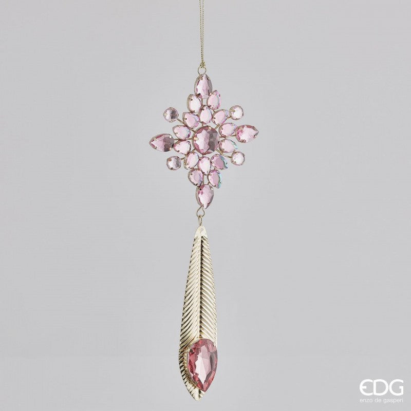 Pendente con gemme rosa h24cm