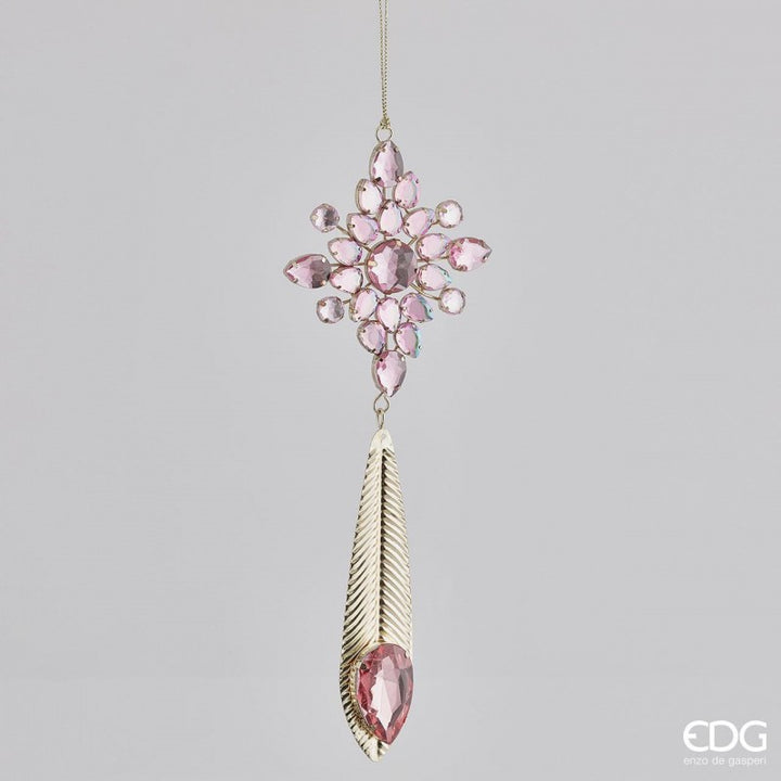 Pendente con gemme rosa h24cm