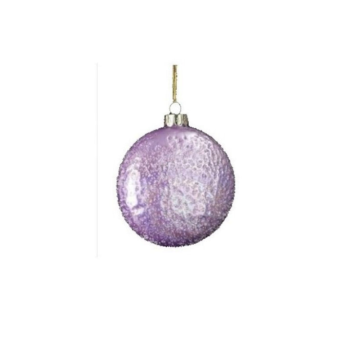 Pendente medaglione con bollicine h8cm lilla