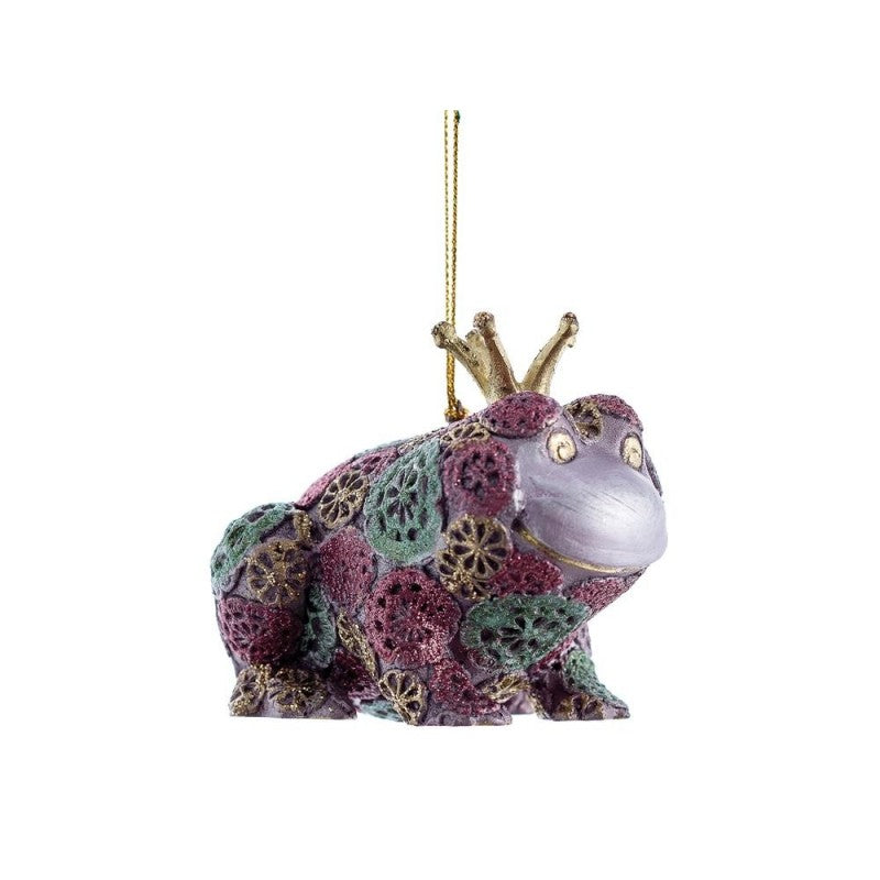 Pendente rana mystik verde e rosa pendente di natale 8cm