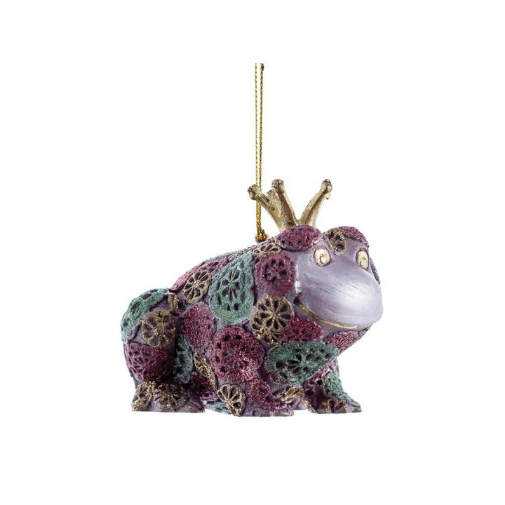 Pendente rana mystik verde e rosa pendente di natale 8cm
