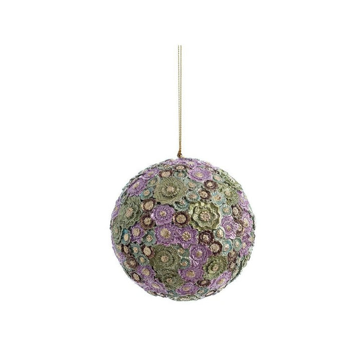 Pendente sfera floreal dream 10 cm decorata a mano