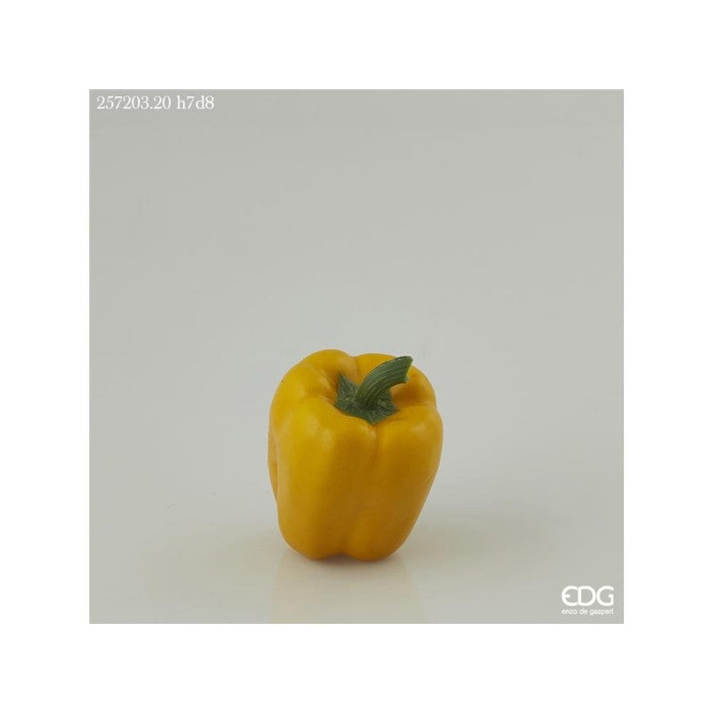 Decorazione Peperone h.7xd.8cm giallo