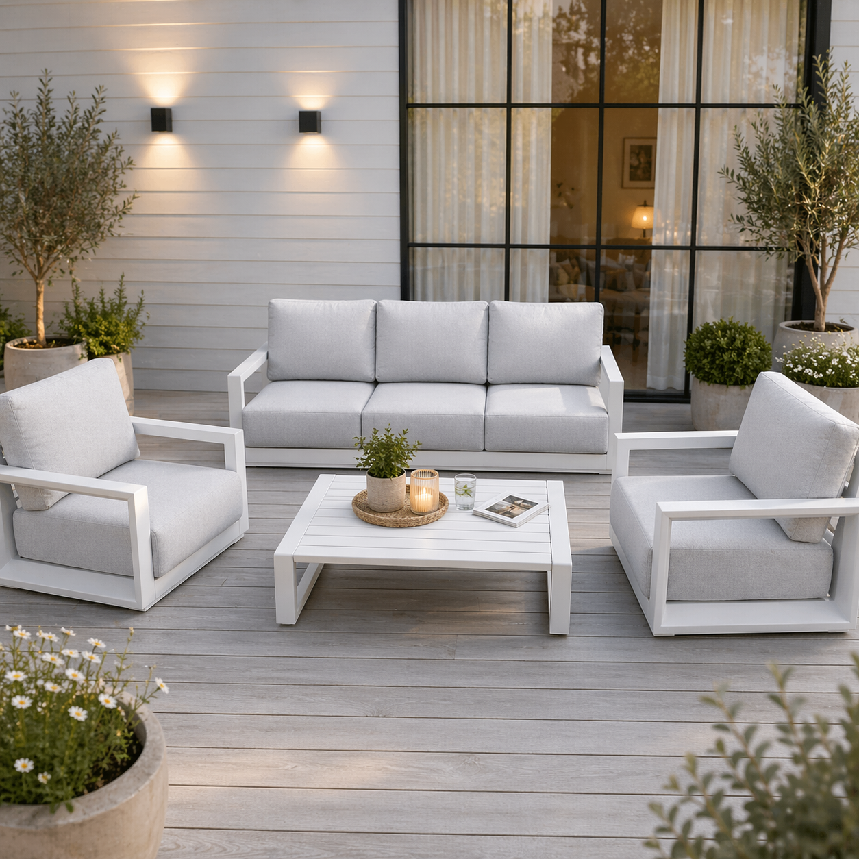 Set da giardino Philadelphia in alluminio bianco opaco Xone