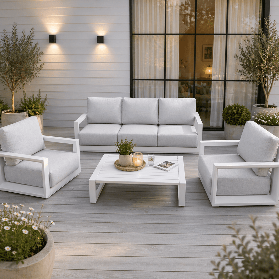 Set da giardino Philadelphia in alluminio bianco opaco Xone - Perrone Shop