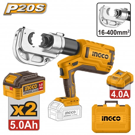 Pinza crimpatrice idraulica 16-400MM2 con 2 batterie 5Ah