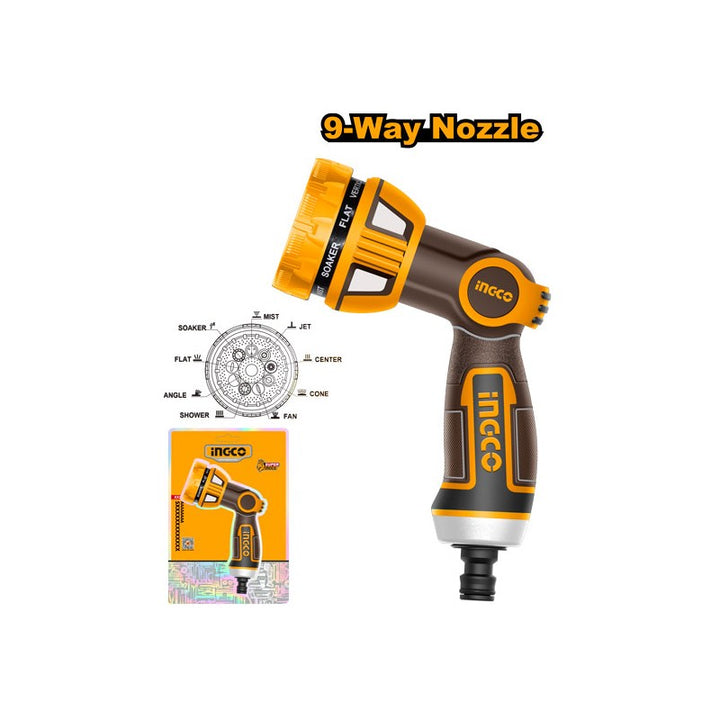 PISTOLA PER IRRIGAZIONE 9 GETTI CON ADATTATORE 3/4"