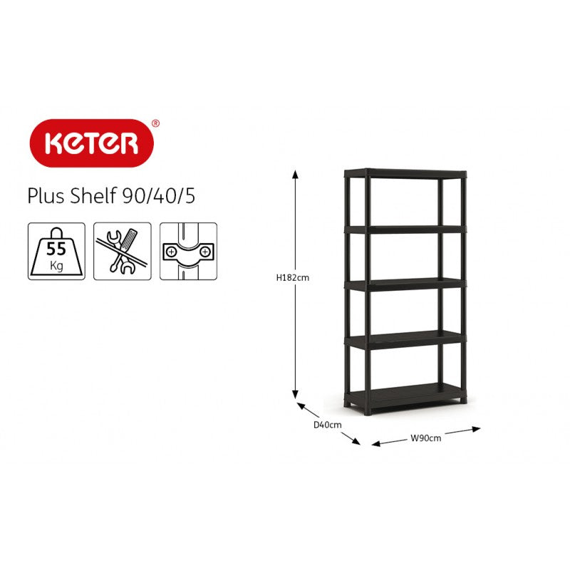 Scaffali in plastica 5 ripiani Keter