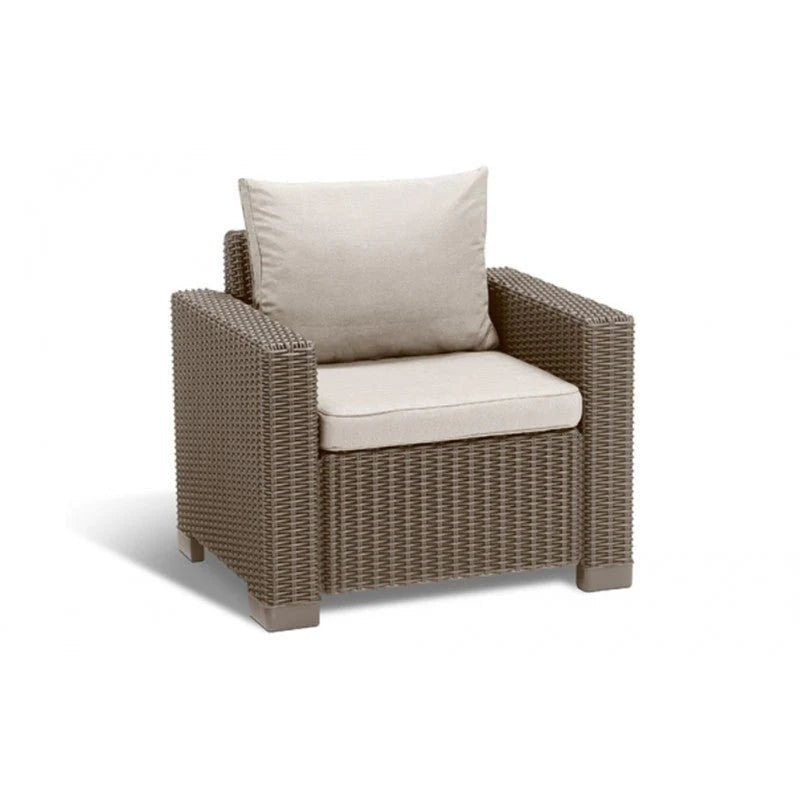 Coppia di poltrone da esterno California con cuscino | Keter - Perrone Shop