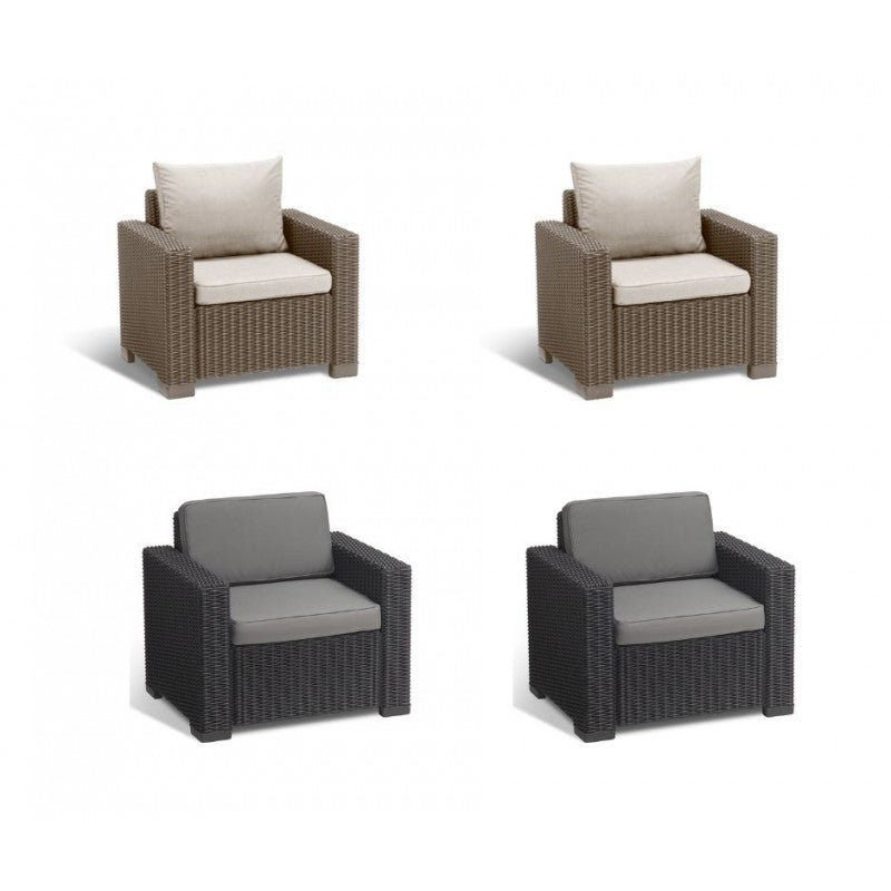 Coppia di poltrone California con cuscino | Keter