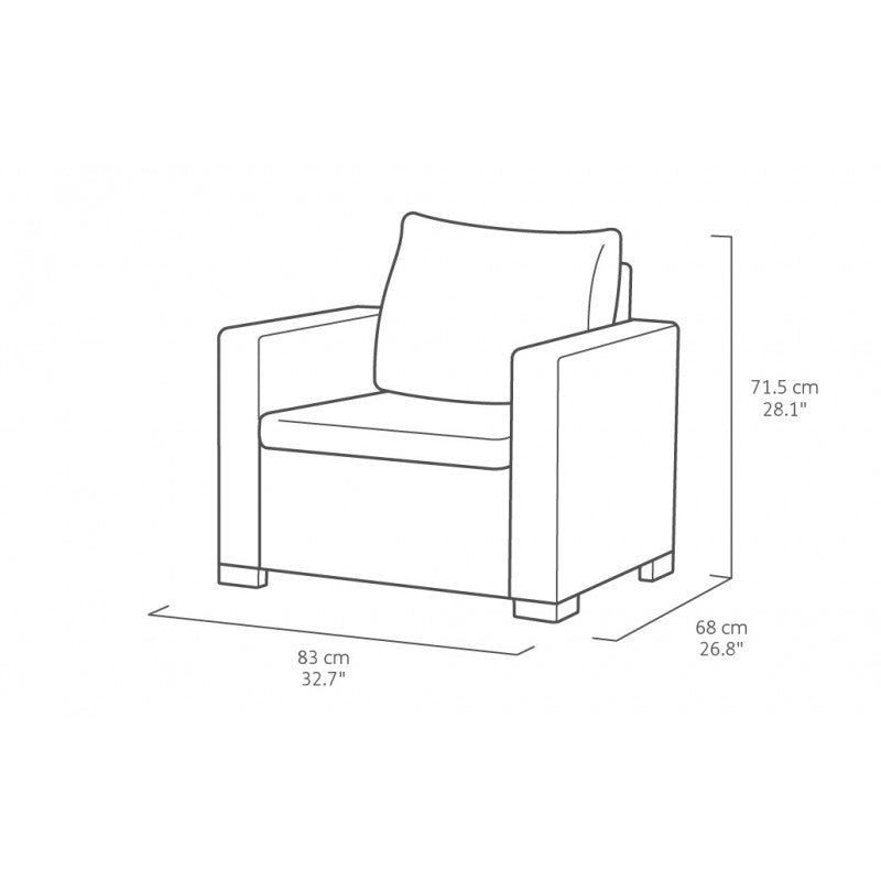 Coppia di poltrone California con cuscino | Keter
