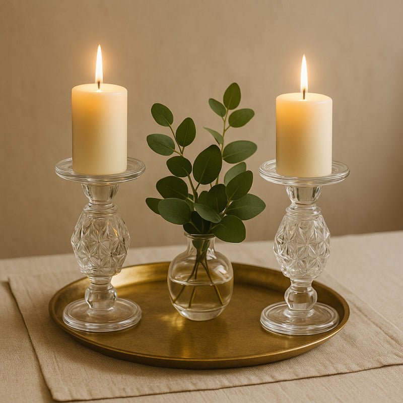 Portacandela gemma altezza 20cm Diametro 11mm Trasparente|EDG