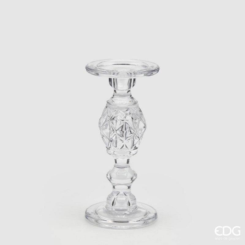 Portacandela  gemma altezza 24,5cm Diametro 12mm Trasparente |EDG