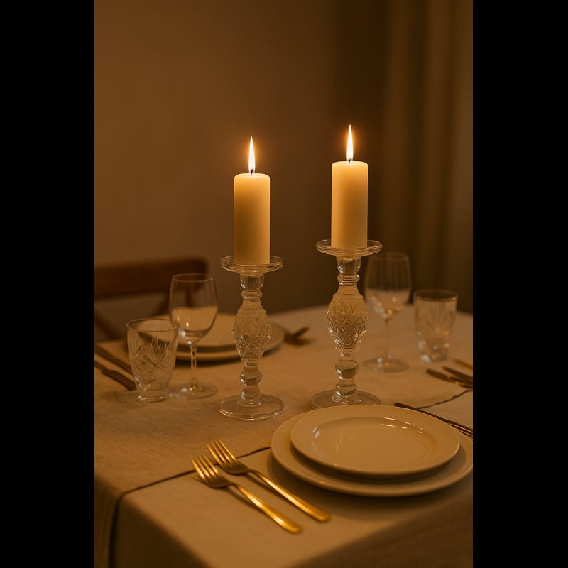 Portacandela  gemma altezza 24,5cm Diametro 12mm Trasparente |EDG