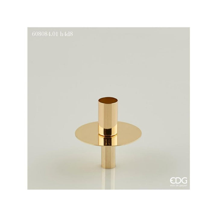 Portacandela disco con innesto h4xd8cm oro