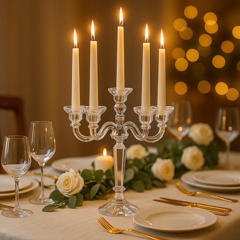 Portacandele Crystal a 5 Bracci  misura 31x32|EDG