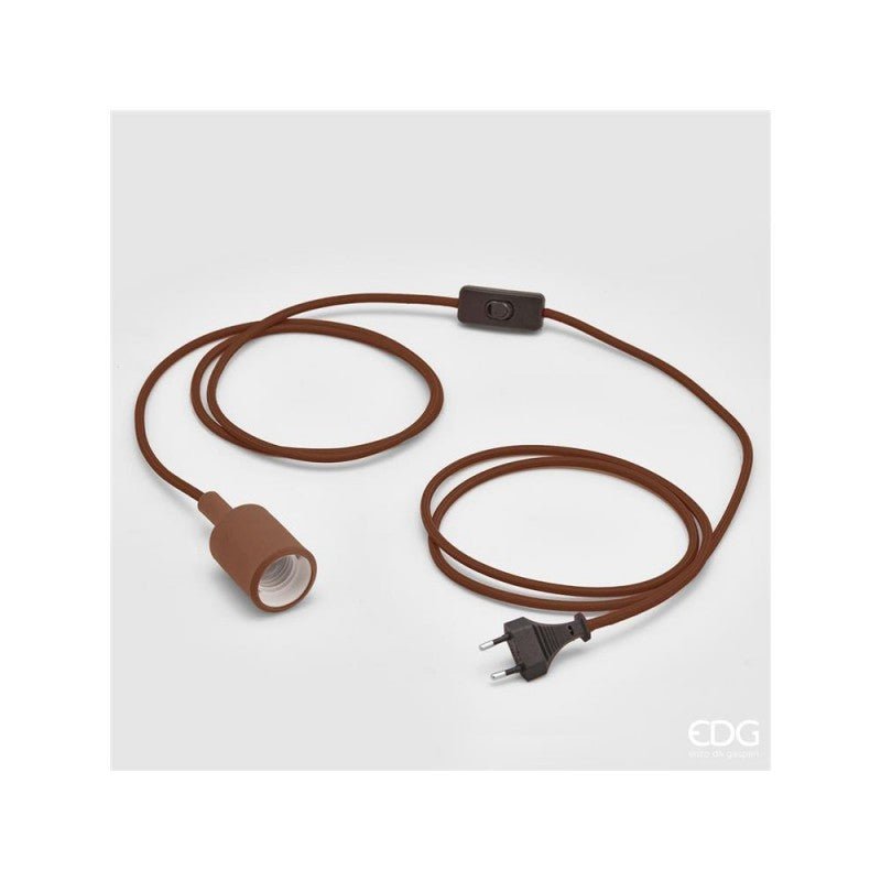 Portalampada cavo vintage 3mt marrone - Perrone Shop