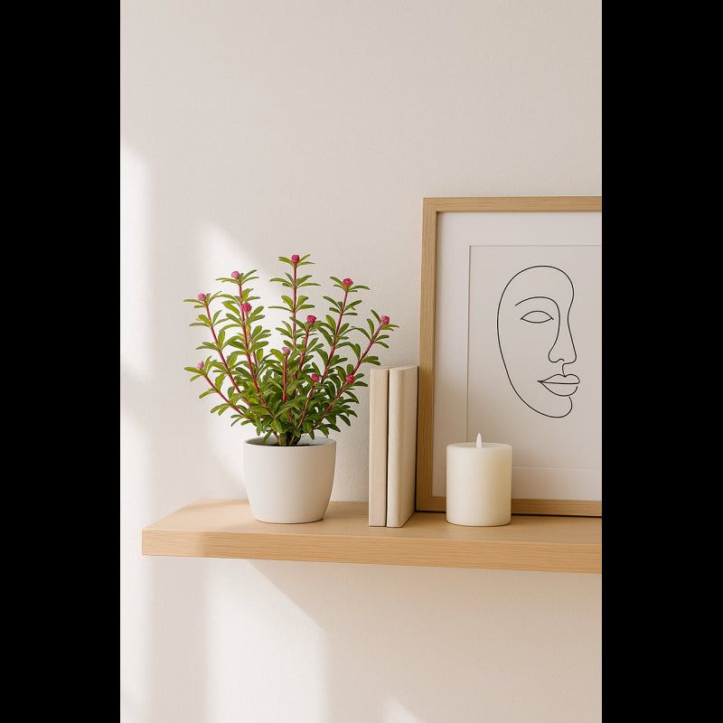 Pianta artificiale Portulacca Cespuglio Altezza 27cm Fucsia|EDG