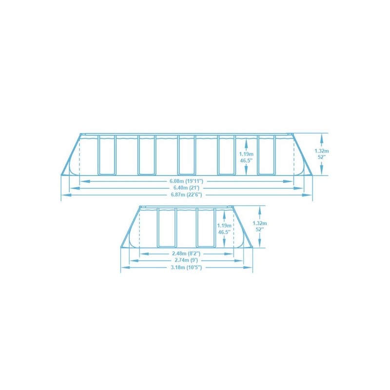 Piscina fuori terra 640x274x132cm Bestway 5612B