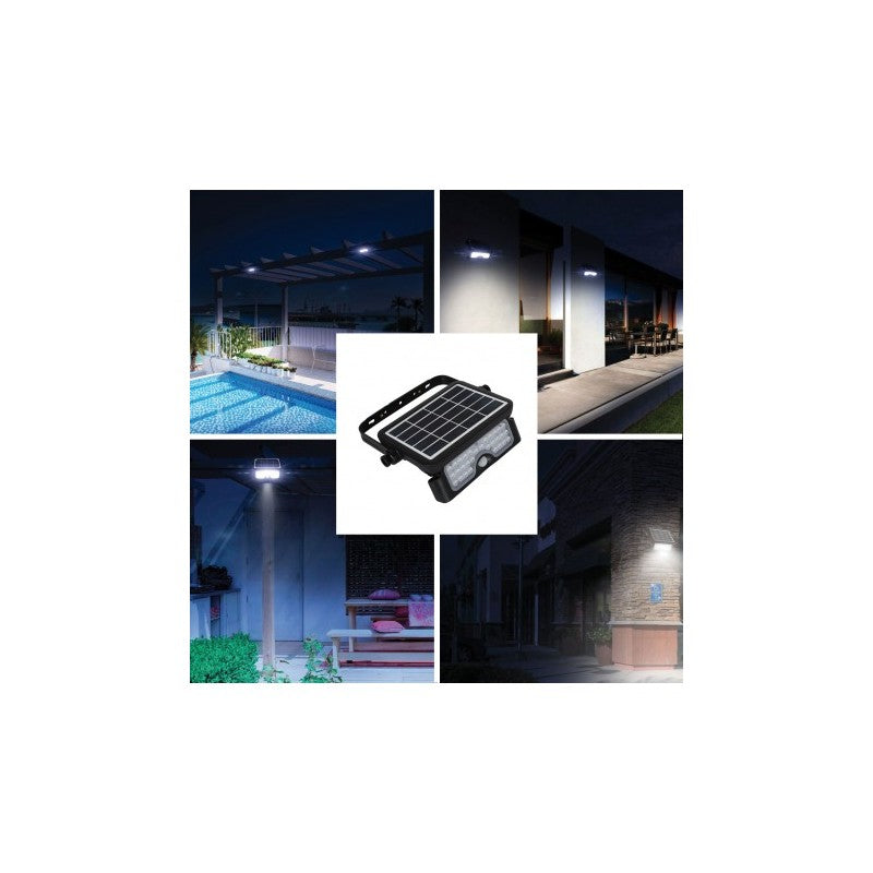 Proiettore Solare 500lm 5w 4000k Nero