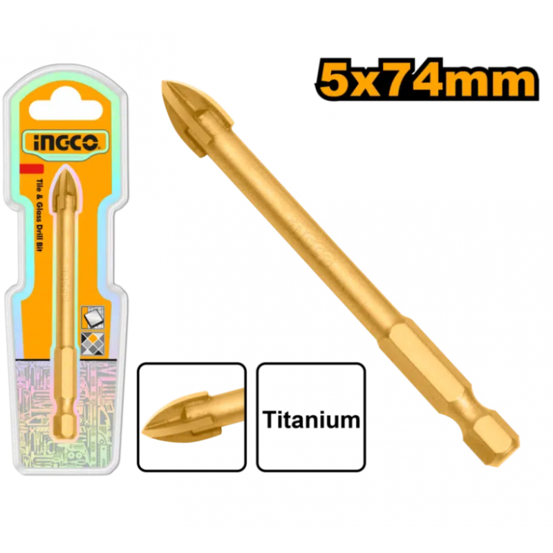 PUNTA DA TRAPANO PER PIASTRELLE E VETRO 5X74MM