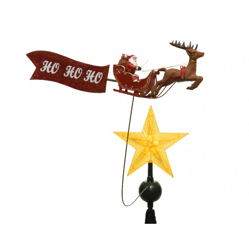 Puntale Stella Con Slitta Che Gira