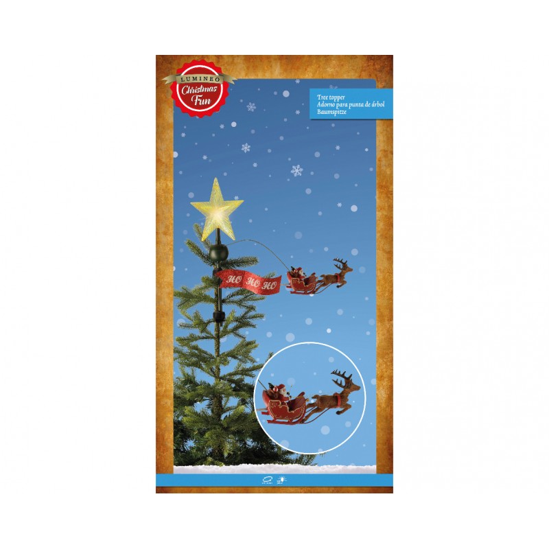 Puntale Stella Con Slitta Che Gira