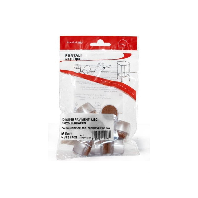 Puntali pvc trasparente con feltro