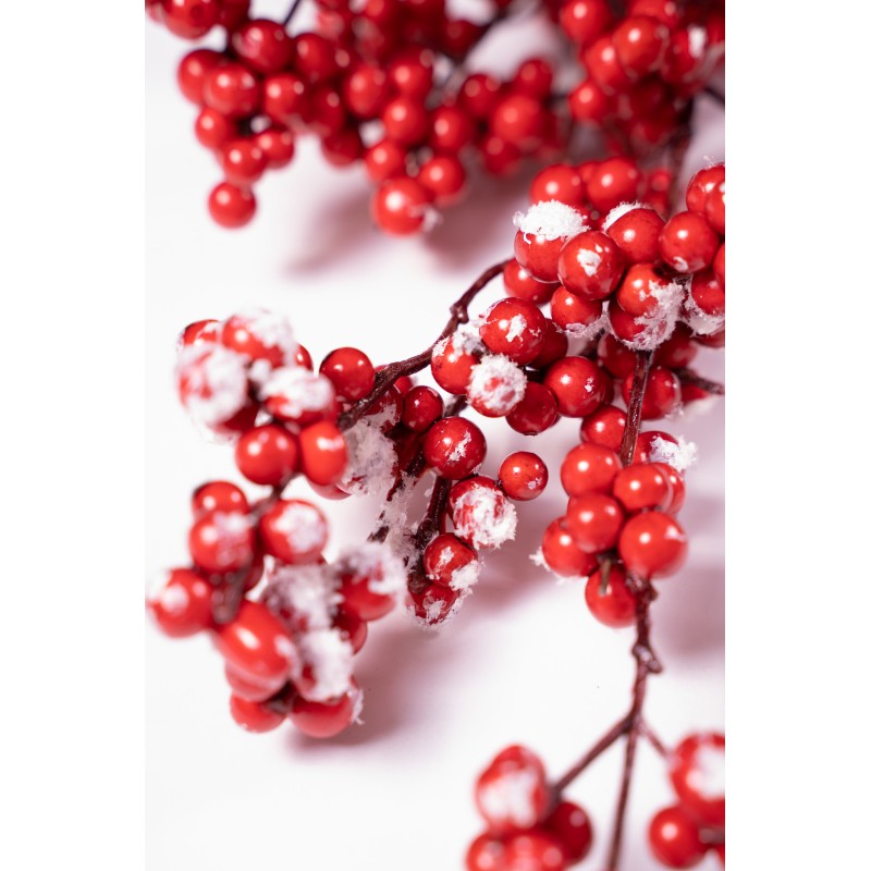 Ramo con bacche innevato h87cm
